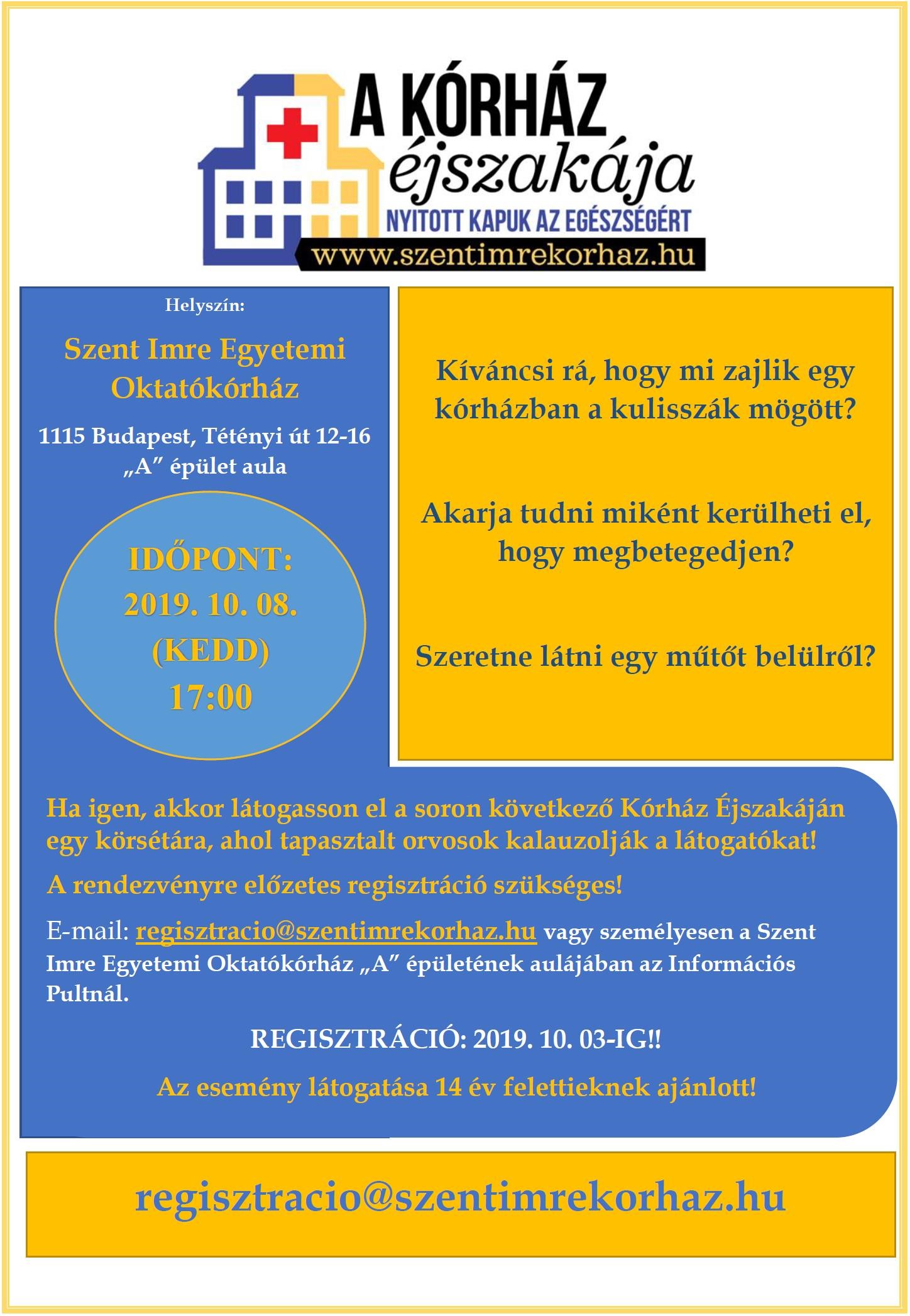Kórházak Éjszakája 2019 plakát