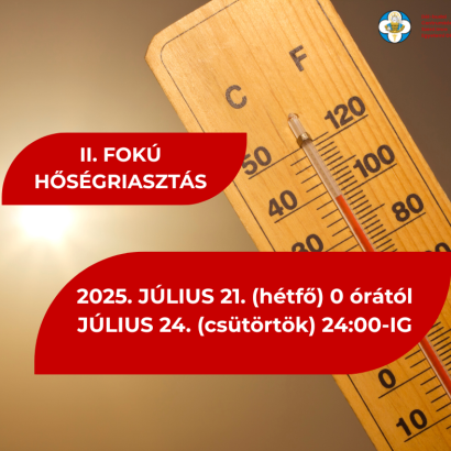 Vasárnaptól ismét II. fokú hőségriasztás!
