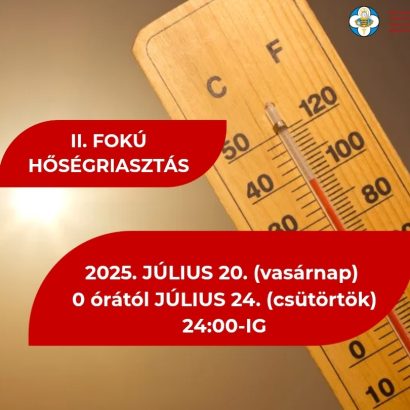 Vasárnaptól ismét II. fokú hőségriasztás!